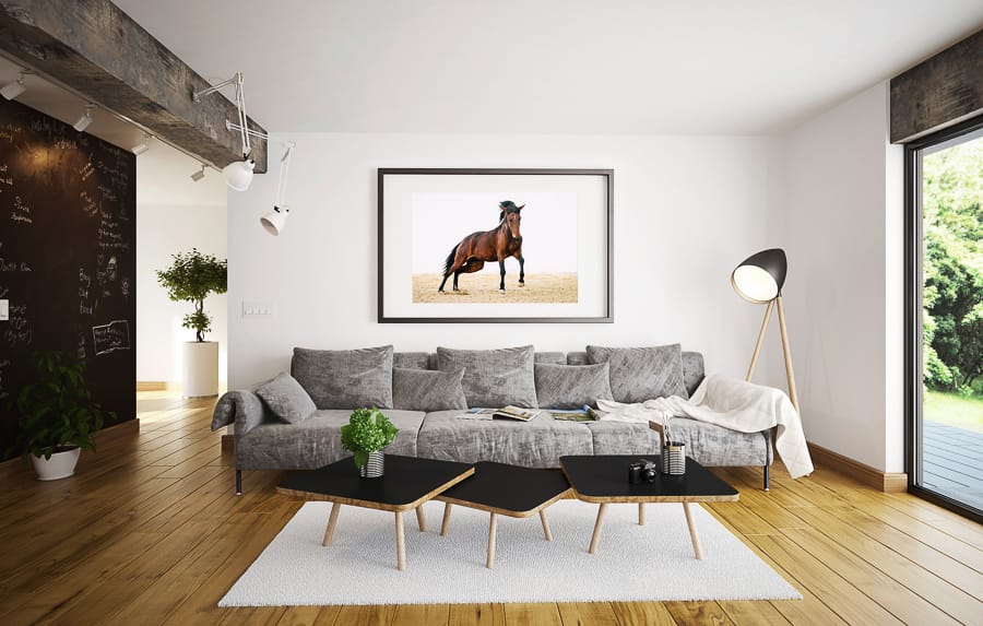 Hästtavla i vardagsrum